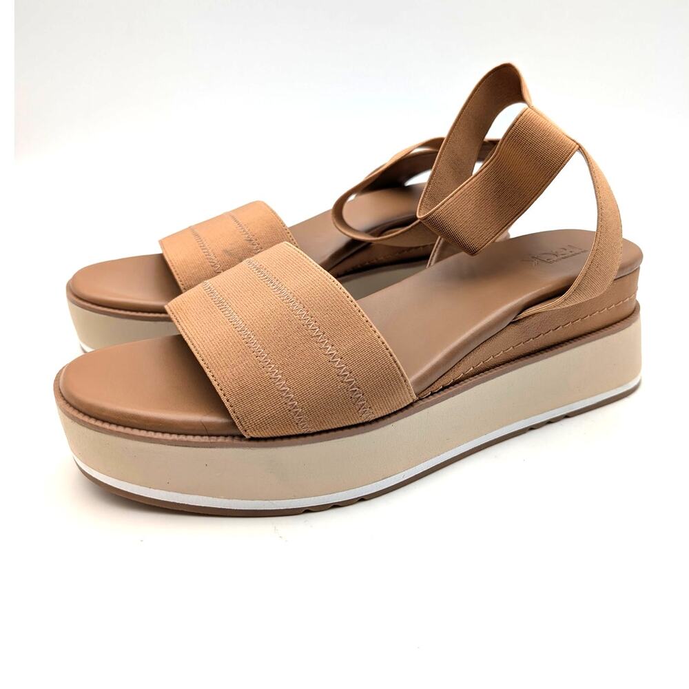 Nordstrom Rack Bondi Platform Sandals Women's Beige Fabric Size US9.5M EU39.5